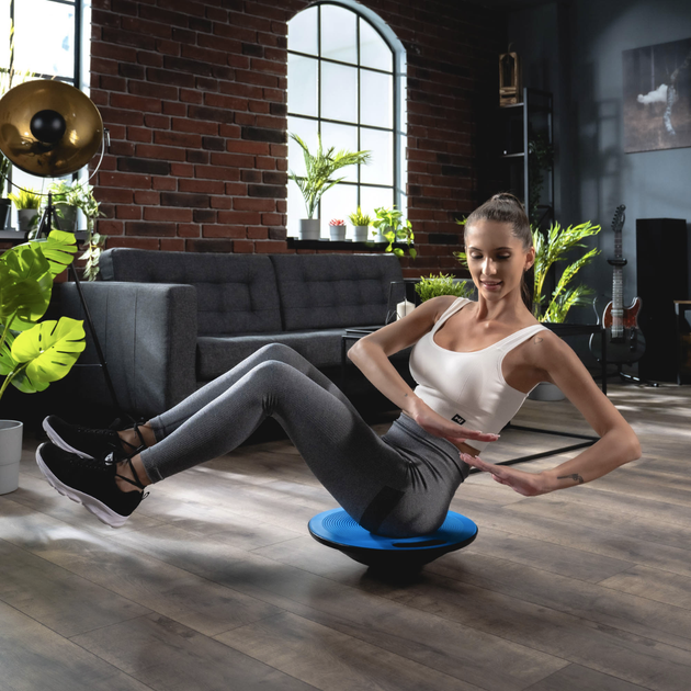 Диск балансировочный Hop-Sport 40 см голубой. Для фитнеса, йоги, реабилитации, тренировок, до 120 кг - изображение 9