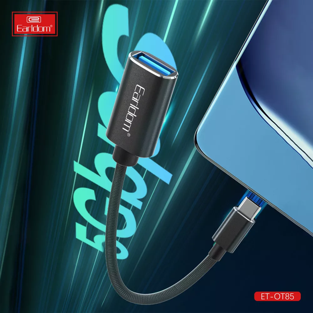 Адаптер OTG USB C to USB Earldom ET-OT85 Перехідник 2в1 Чорний - Фото 7 Адаптер OTG USB C to USB Earldom ET-OT85 Перехідник 2в1 Чорний - зображення 7