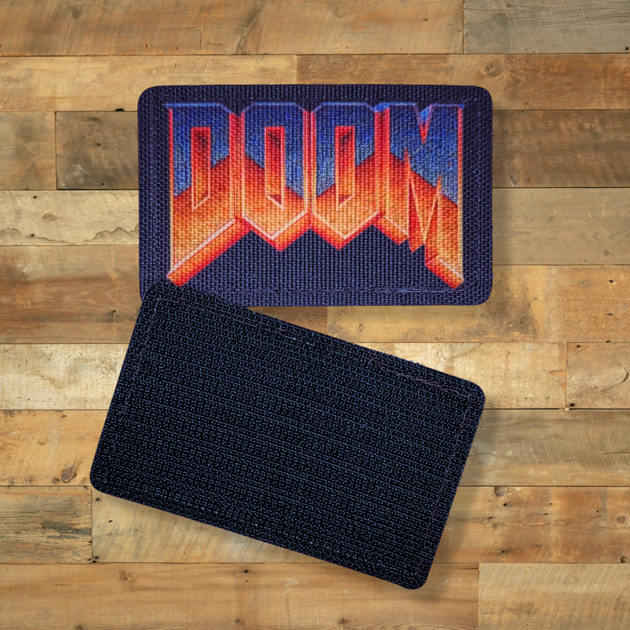 Шеврон Doom, 8х5, на липучке( велкро), патч печатный - Фото 5 Шеврон Doom, 8х5, на липучке( велкро), патч печатный - изображение 5