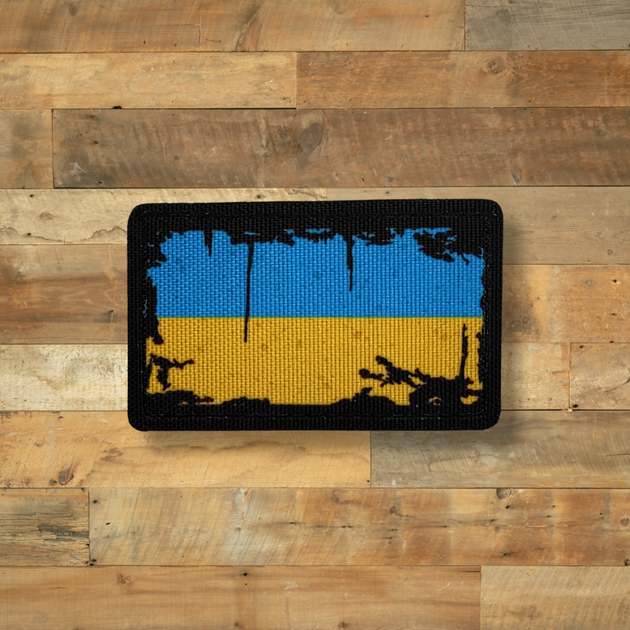 Шеврон Флаг Украины, Винтаж, 8х5 см, на липучке (велкро), патч печатный - изображение 1
