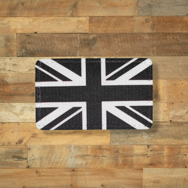Шеврон Флаг Великобритании, черно-белый, 8х5, на липучке, патч печатный - изображение 1