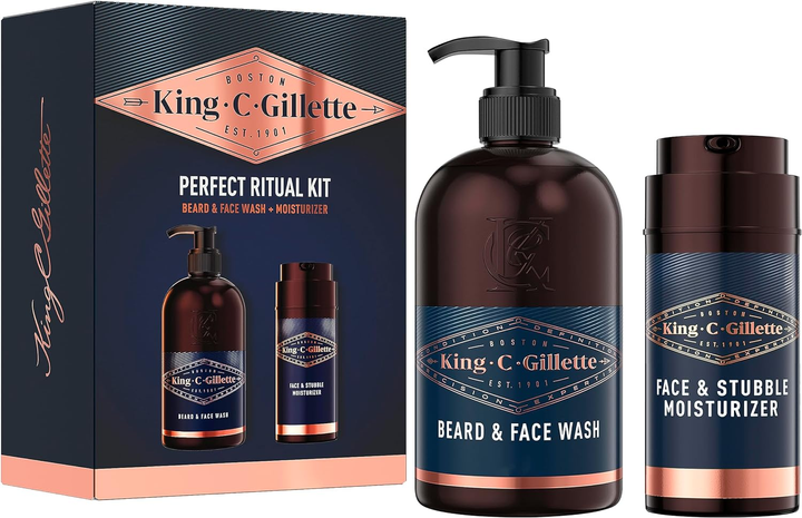 Набір для гоління Gillette King Camp Засіб для бороди 350 мл + Бальзам 100 мл (8700216077330) - зображення 1