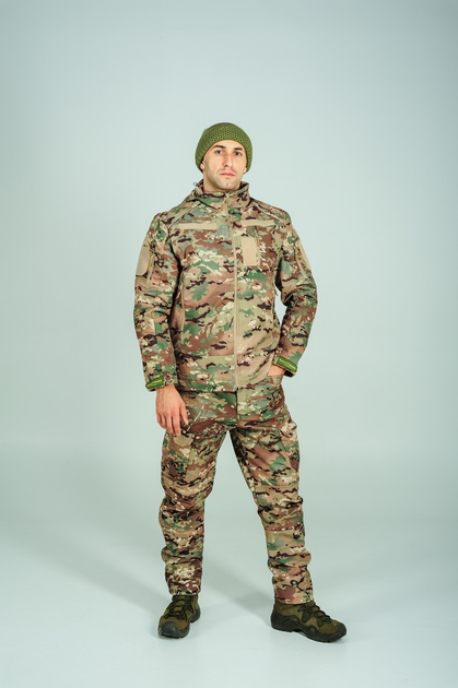 Військовий костюм Soft Shell штани куртка Single Sword з подвійним флісом мультикам M - зображення 1