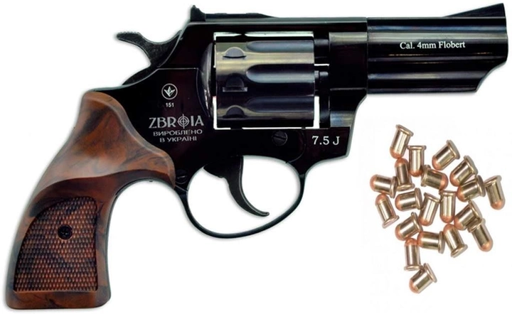 Револьвер флобера Zbroia Profi-3 Черный / Pocket + 50 Sellier & Bellot - изображение 1