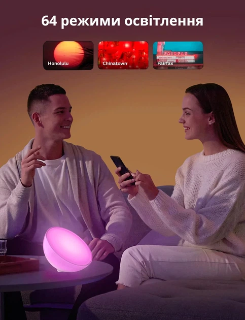 Умный портативный LED светильник Philips Hue Go V2 White and Color