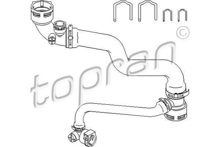 Патрубки системы охлаждения TOPRAN / HANS PRIES 501578 BMW 3 Series 17127507748, 17127520668, 7507748 - изображение 1