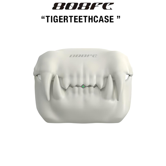 Чехол для наушников Apple AirPods Pro / Pro 2 BLACKTIME 808FC TIGERTEETHCASE ударопрочный силиконовый с карабином, Белый - Фото 2 Чехол для наушников Apple AirPods Pro / Pro 2 BLACKTIME 808FC TIGERTEETHCASE ударопрочный силиконовый с карабином, Белый - изображение 2