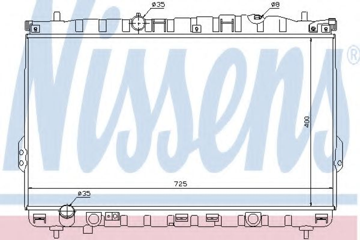 Радіатор охолодження HYUNDAI TRAJET (FO) (99-) 2.0-2.7 (вир-во Nissens) Nissens (67032) - зображення 1