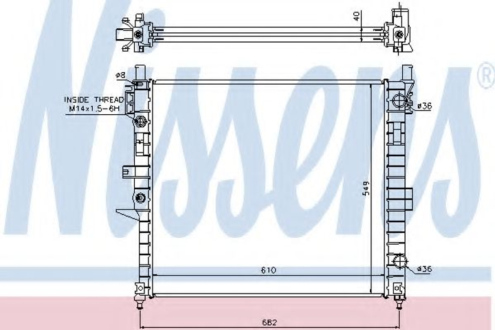 Радиатор MB ML W 163(98-)ML 270 CDI[OE 163 500 01 03] Nissens (62787A) - изображение 1