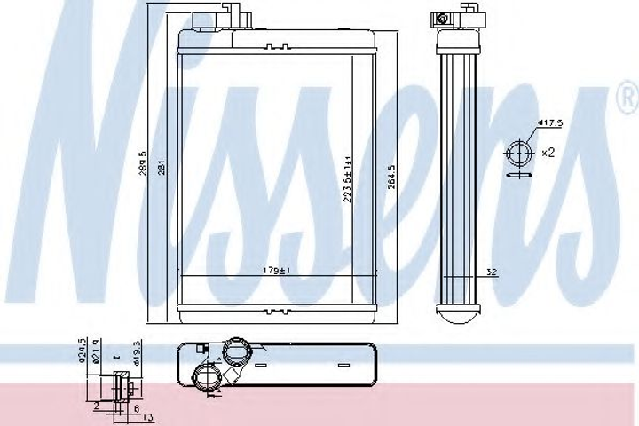 Радіатор обігрівача VAG (вир-во Nissens) Nissens (70231) - зображення 1