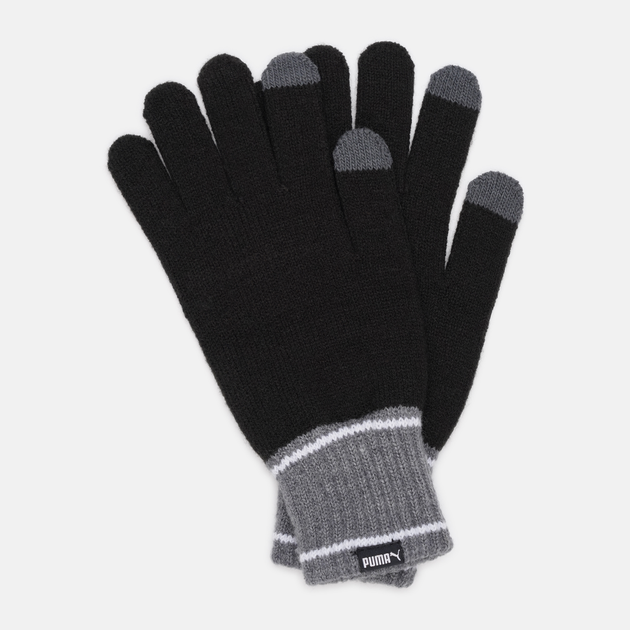 Рукавички чоловічі в'язані із сенсорними пальцями Puma Knit Gloves 04177201 M Black-Dark Gray Heather (4064533037113) - зображення 2