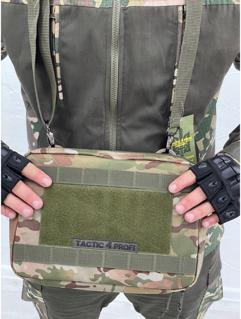 Тактическая военная сумка подсумок чехол для планшета на молнии , система Molle, Мультикам - изображение 1