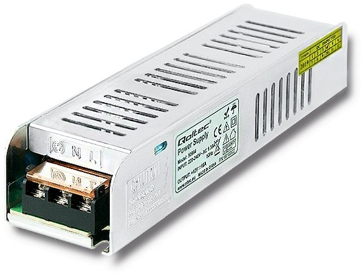 Імпульсний блок живлення Qoltec LED IP20, 120 Вт, 12 В, 10A, Slim (50964) (5901878509648) - зображення 1