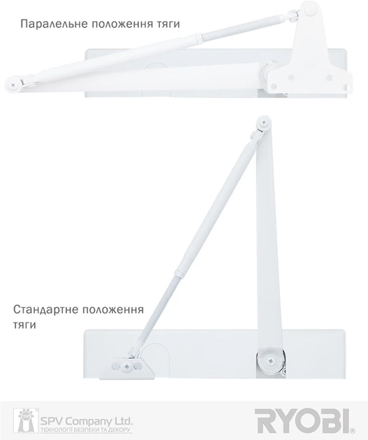 Накладной доводчик RYOBI 4550 D-4550 BC/DA UNIV ARM EN 2-7+ до 200 кг 1600 мм FIRE White (RY27000005208) - изображение 8