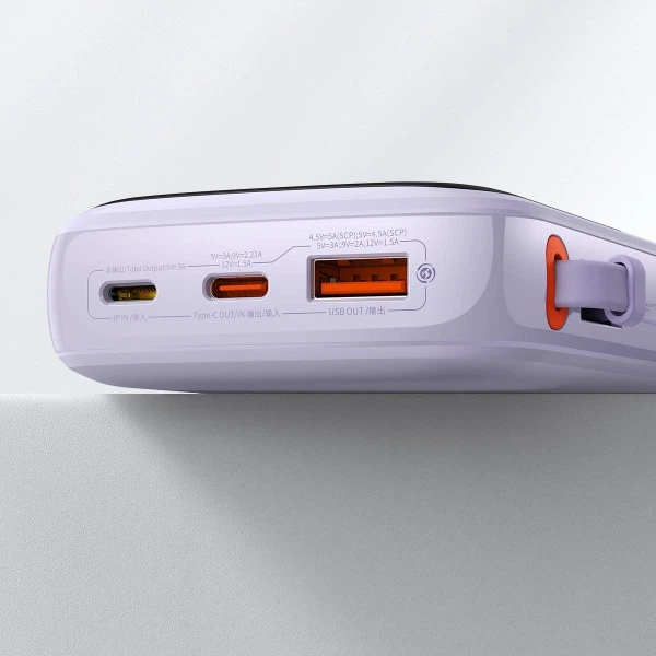 Повербанк 20000 мАч 22.5Вт USB Type-C фиолетовый Baseus Qpow PPQD030105 - изображение 5