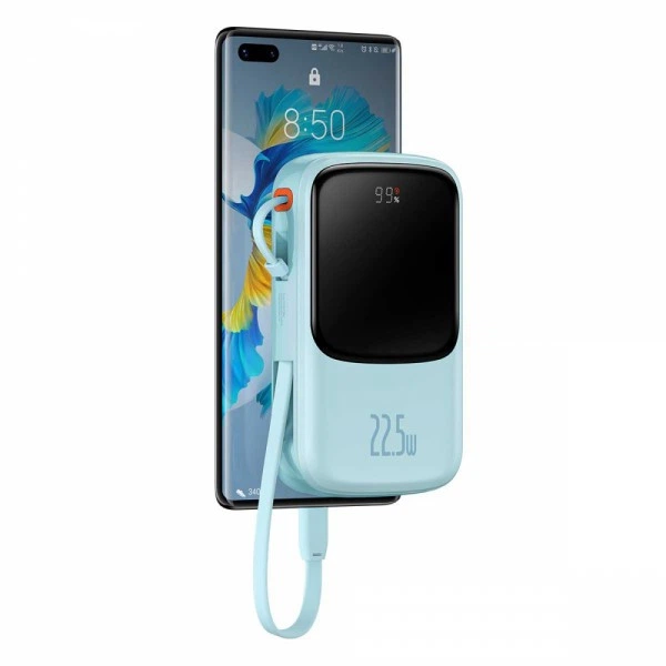 Повербанк 20000 мАг 22.5Вт USB Type-C блакитний Baseus Qpow PPQD030103 - Фото 4 Повербанк 20000 мАг 22.5Вт USB Type-C блакитний Baseus Qpow PPQD030103 - зображення 4