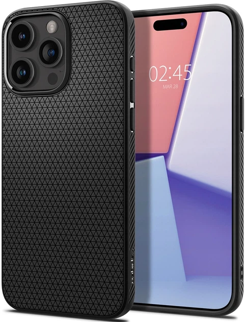 Etui plecki Spigen Liquid Air do Apple iPhone 15 Pro Matte Black (8809896750356) - obraz 3