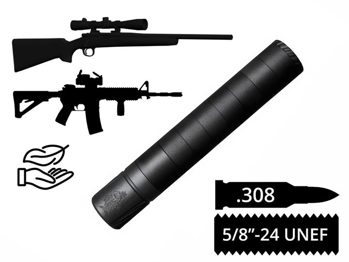 Глушник розбірний AFTactical S39 сплав 7075 калібр .308 різьблення 5/8x24 UNEF - зображення 1