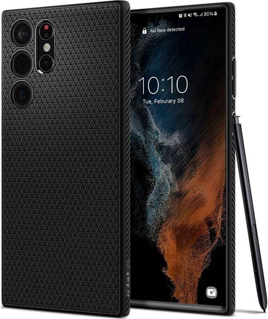 Панель Spigen Liquid Air для Samsung Galaxy S22 Ultra Матовий чорний (8809811855500) - зображення 1