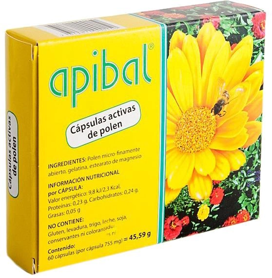 Suplement diety Madal Bal Apibal Activo 755 mg 60 kapsułek (7612811000150) - obraz 1