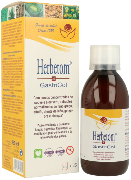 Suplement diety Bioserum Herbetom 4 GastriCol 250 ml (8427268070040) - obraz 1