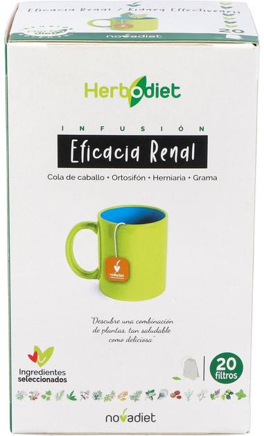 Трав'яний чай Novadiet Herbodiet Eficacia Renal 20 шт (8425652005074) - зображення 1