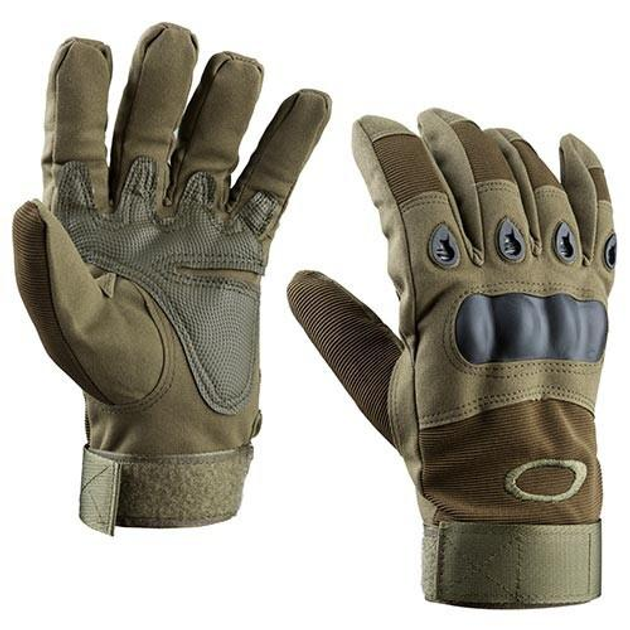 Тактичні рукавички довгі пальці, р.L, олива - зображення 1