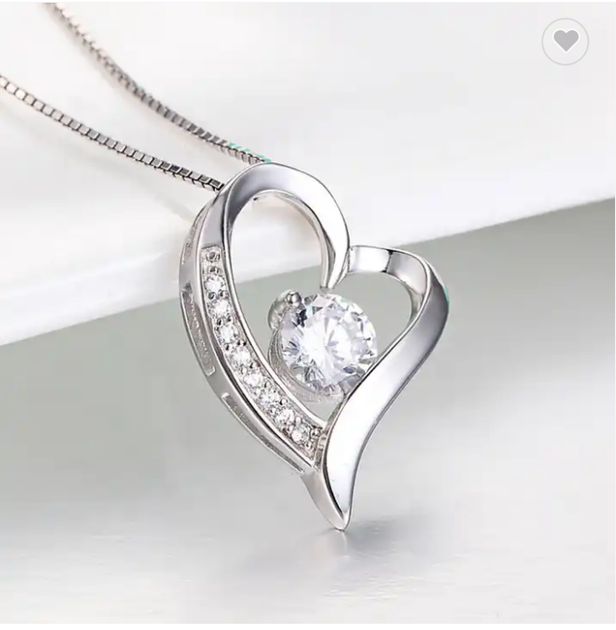 Кулон сердце Love с цепочкой под серебро - Фото 3 Кулон сердце Love с цепочкой под серебро - изображение 3