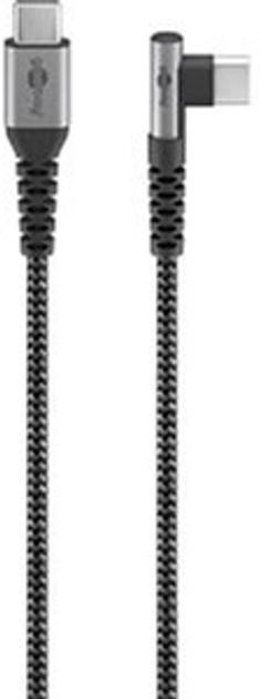Kabel Goobay USB-C do USB-C z metalowymi wtyczkami tekstylny 1 m Czarny (4040849646591) - obraz 1