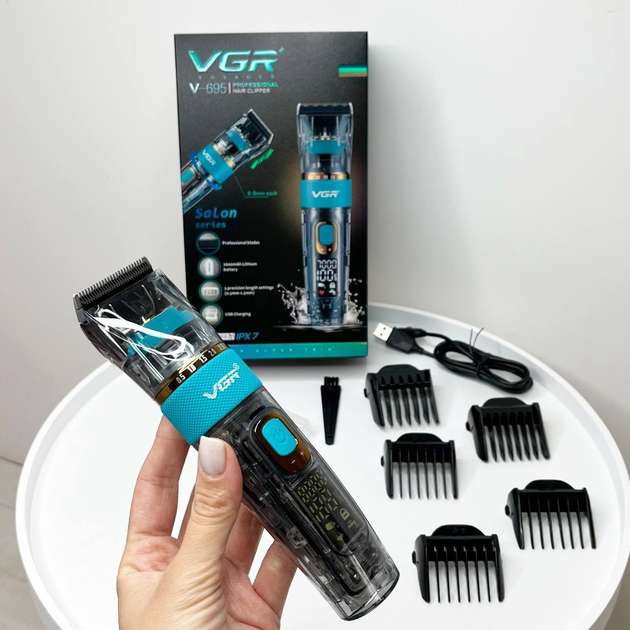 Профессиональная машинка VGR V-695 для стрижки волос и бороды с LED-дисплеем - изображение 7