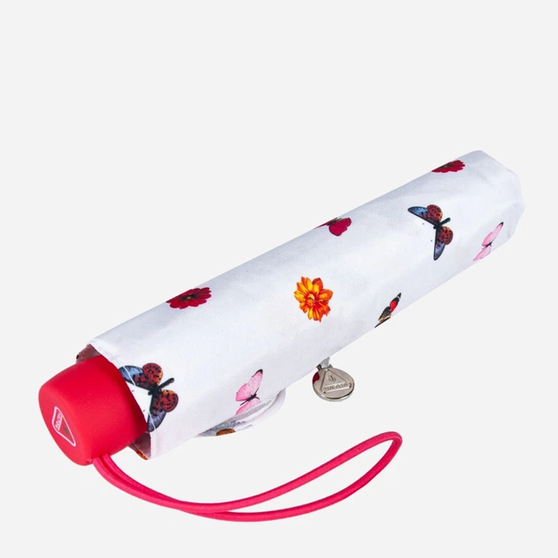Зонт складной механический Fulton FULL553 Butterfly-Flowers/Белый (2900000179684) - изображение 3