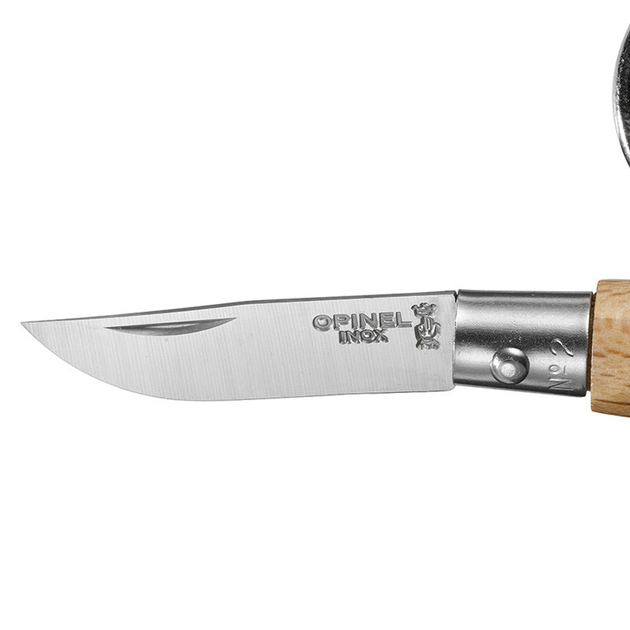 Ніж Opinel Keychain №2 Inox (довжина: 80мм, лезо: 35мм), граб - зображення 2