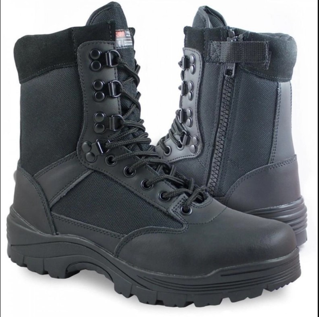 Тактические берцы Mil-Tec Tactical Boots With YKK Zipper Black Размер 40 (25,5 см) Waterproof со змейкой - изображение 2