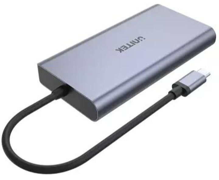 USB-hub Unitek USB-C 2x USB 3.1/HDMI/ DP/RJ45/CardReader SD (4894160043283) - obraz 2