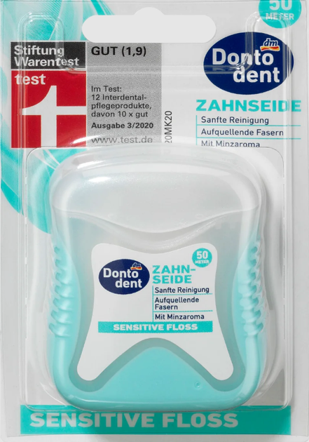 Зубна нитка Dontodent sensitive floss 50 м (4058172627484) - Фото 1 Зубна нитка Dontodent sensitive floss 50 м (4058172627484) - зображення 1