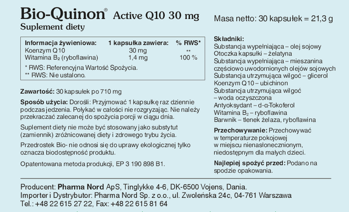 Біологічно активна добавка Pharma Nord Bio-Quinon Active Q10 30 30 мг 30 капсул (5709976170100) - зображення 2