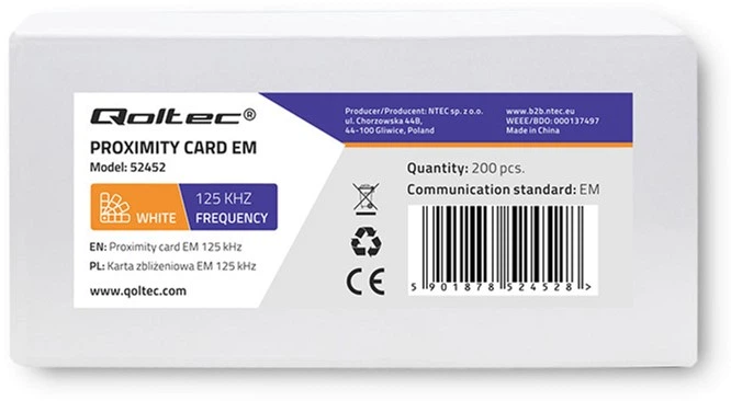 Проксіміті-карта Qoltec EM 125 кГц 10 шт (52452) (5901878524528) - зображення 6