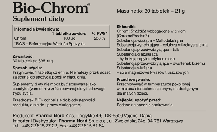 Біологічно активна добавка Pharma Nord Bio-Chrom 30 таблеток (5709976050105) - зображення 2