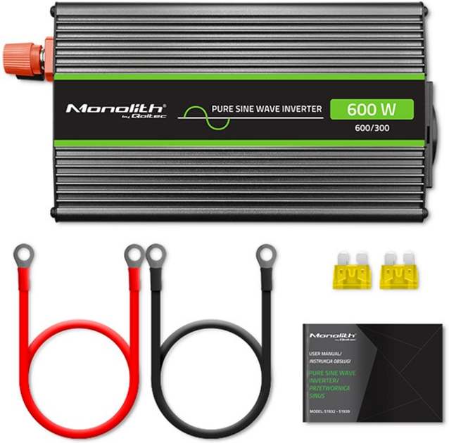 Przetwornica samochodowa Qoltec Monolith 300W/600W 24V na 230V czysty sinus (51936) (5901878519364) - obraz 8