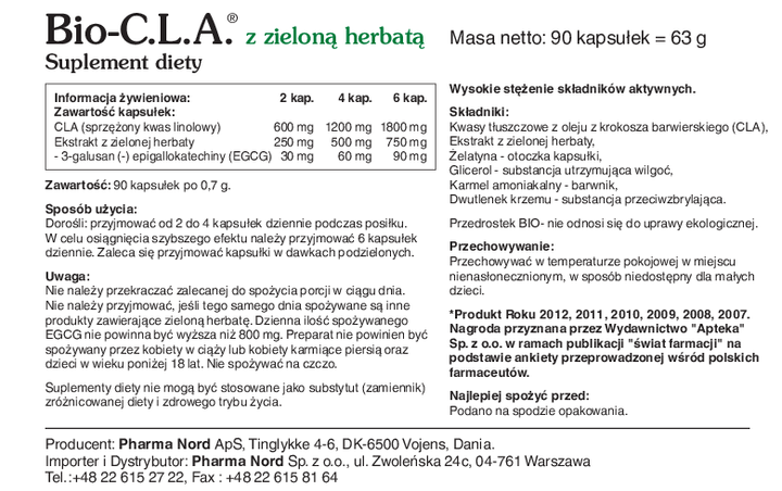 Suplement diety Pharma Nord Activecomplex CLA Green Tea 90 kapsułek (5709976067301) - obraz 2