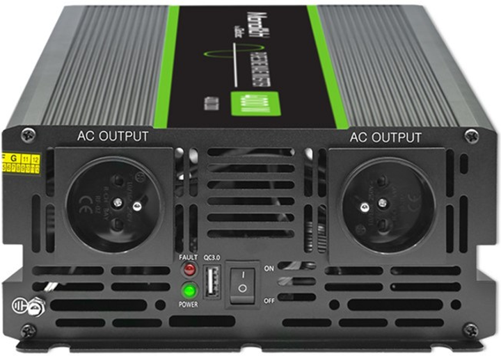 Przetwornica samochodowa Qoltec Monolith 2000W/4000W 24V na 230V czysty sinus (51939) (5901878519395) - obraz 4