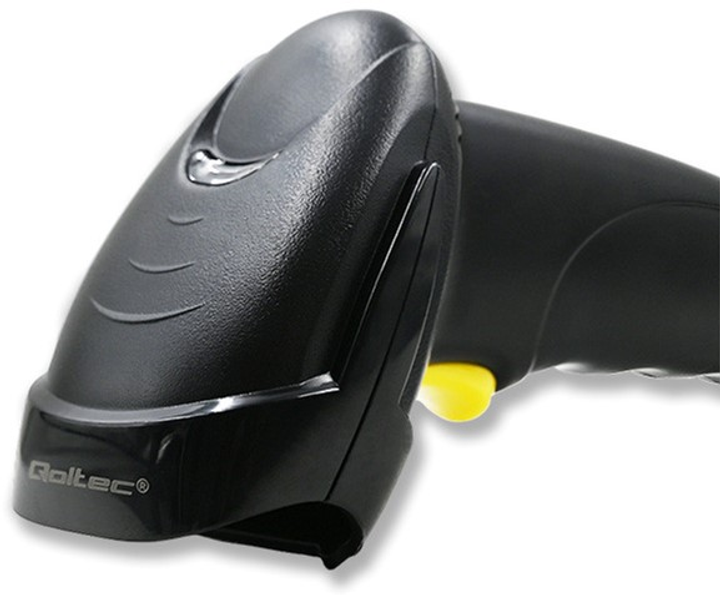 Сканер штрих-кодів Qoltec Laser 1D, USB Чорний (50876) (5901878508764) - зображення 3