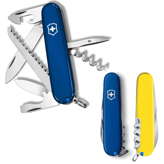 Швейцарський ніж Victorinox CAMPER UKRAINE 91мм/13 функцій, синьо-жовті накладки - зображення 1