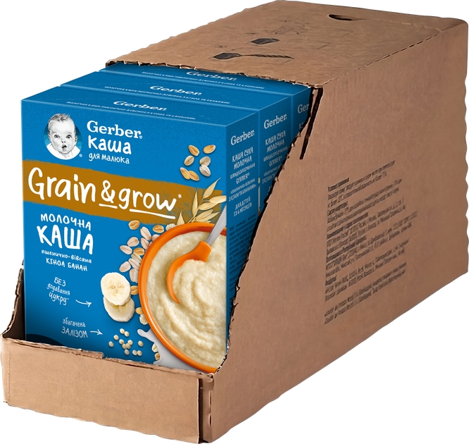 Каша сухая молочная быстрорастворимая Gerber Пшенично-овсяная с киноа и бананами для детей с 6 месяцев 240 г (8445291121430) - изображение 5