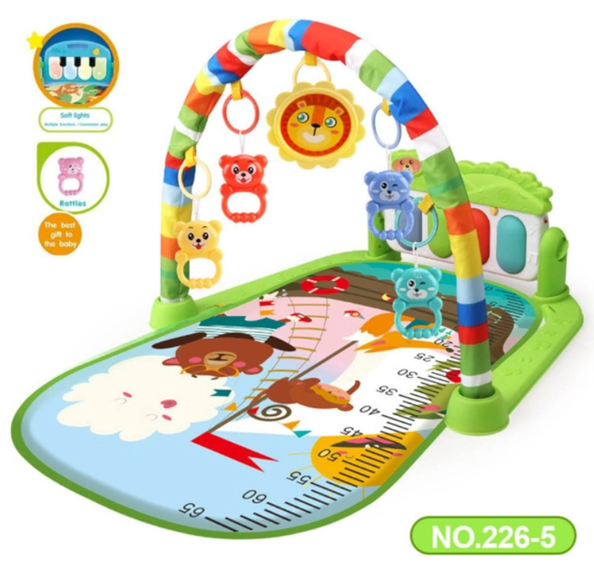 Дитячий розвиваючий музичний коврик Baby Toys "Ведмежа" мелодії підсвічування брязкальця 226-5 /6 - зображення 2