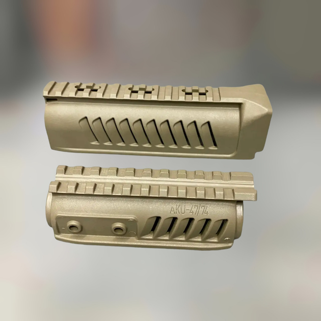 Цевье на АК FAB Defense (АК-47) из фибергласса, Койот, квадрейл со ствольной накладкой и 4 планками picatinny (242702) - изображение 1