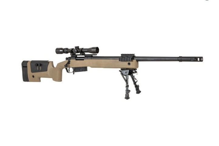 Снайперська гвинтівка Specna Arms M40 SA-S03 Core With Scope and Bipod Tan - зображення 2