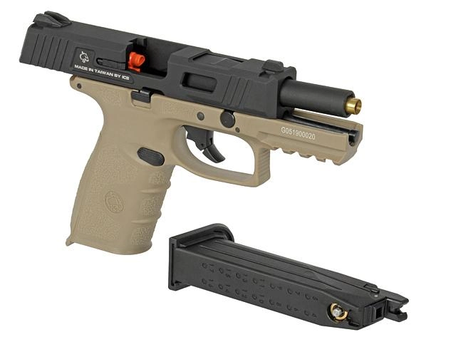 Пістолет ICS BLE-XFG GBB Black/Tan (Страйкбол 6мм) - зображення 2
