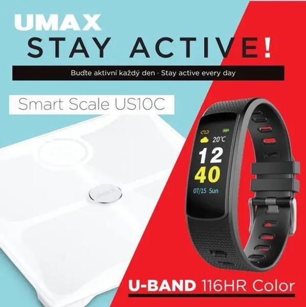 Набір UMAX Stay Active! (Смарт-ваги UMAX Smart Scale US10C + Фітнес-трекер U-Band 116HR Color) - зображення 7
