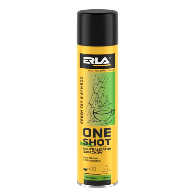 Нейтралізатор запаху та освіжувач повітря ERLA ONE SHOT зелений чай і бамбук 600 мл (R423) - зображення 2